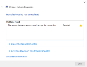 Mengatasi The remote device or resource won