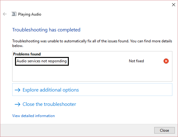 How to fix Audio services not responding in windows 10