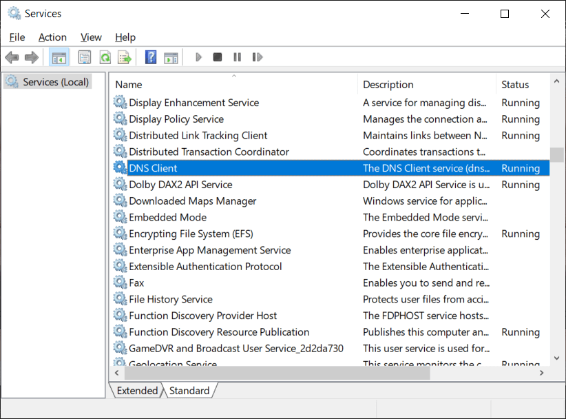 Restart DNS client ~ Fix This site can’t be reached error in Google Chrome