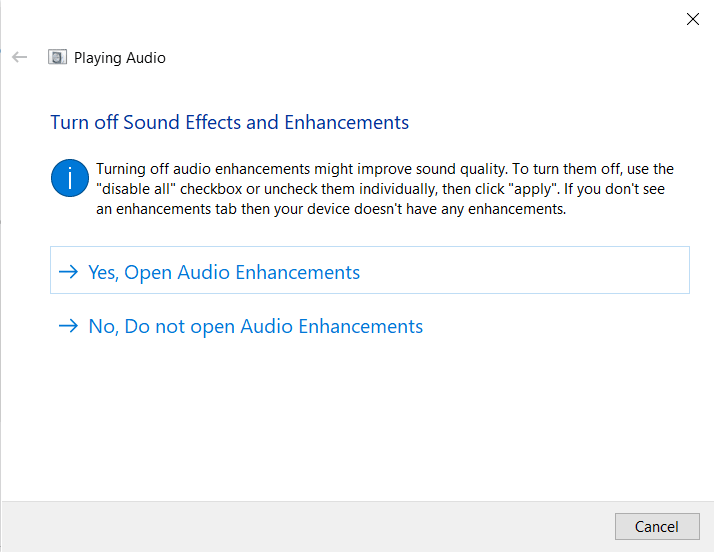 The Audio Service is Not Running