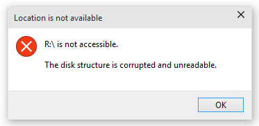 Fix The Disk Structure is Corrupted and Unreadable