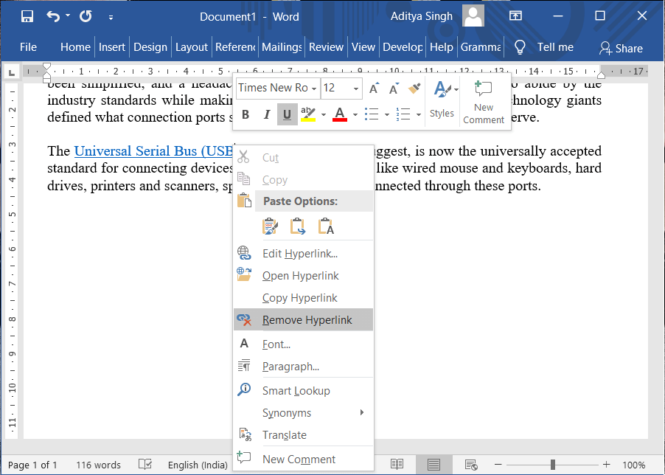 5 Cara Menghapus Atau Remove Hyperlink in Word Dokumen atau Document